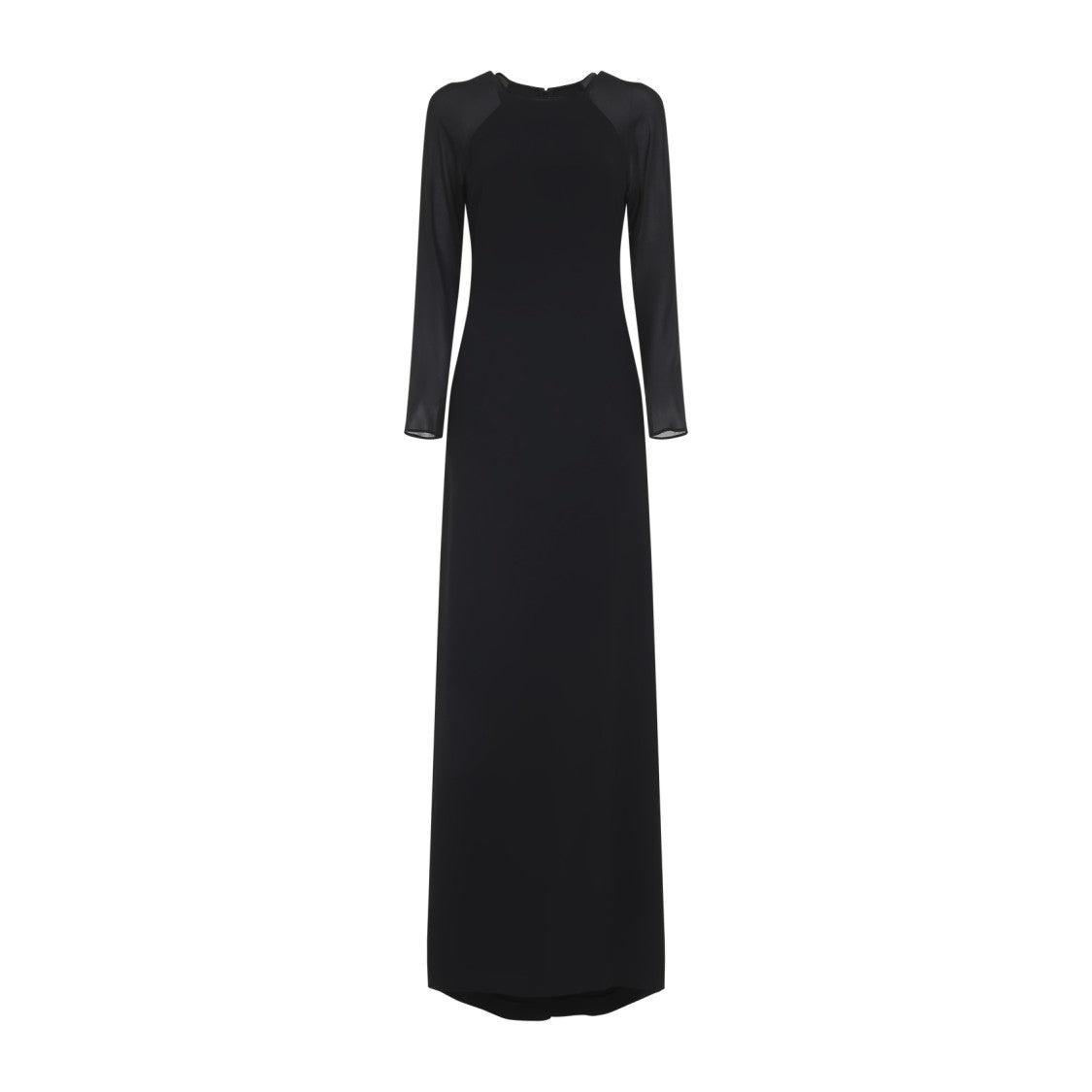 Alberta Ferretti Black Cady Long Dress