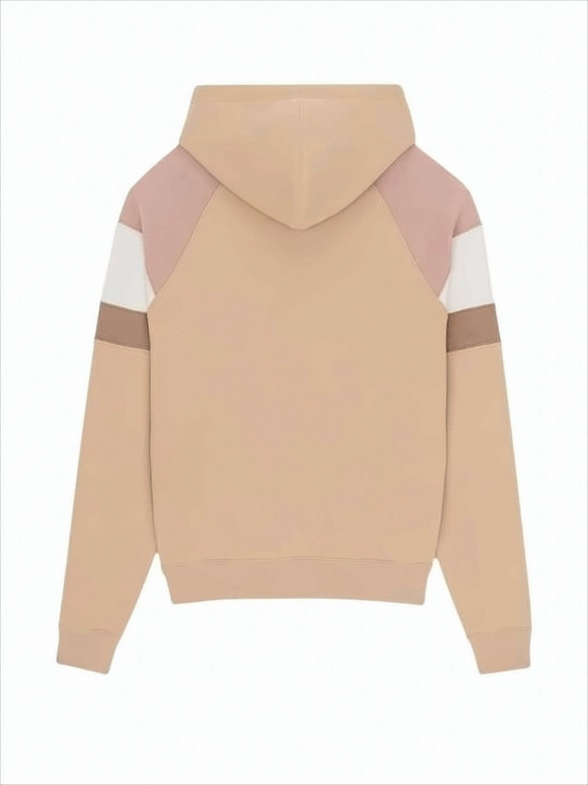 Saint Laurent Relaxed Fit Color-Block Hoodie With Tonal Embroidery