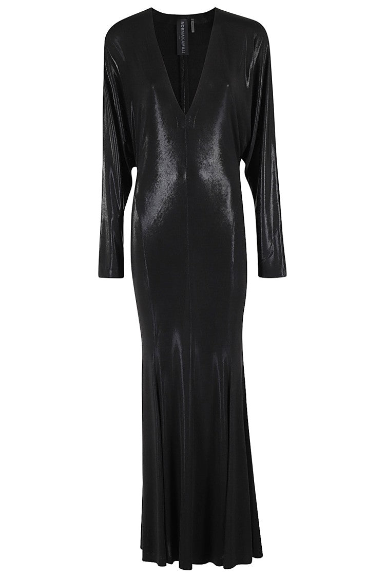 Norma Kamali Dolman V Neck Fishtail Gown