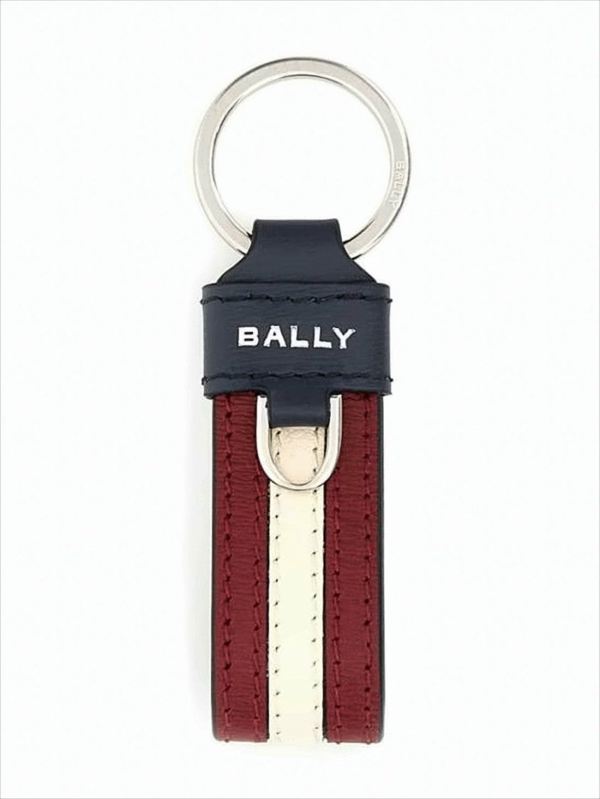 Bally Looped Red Calf Leather Keyring