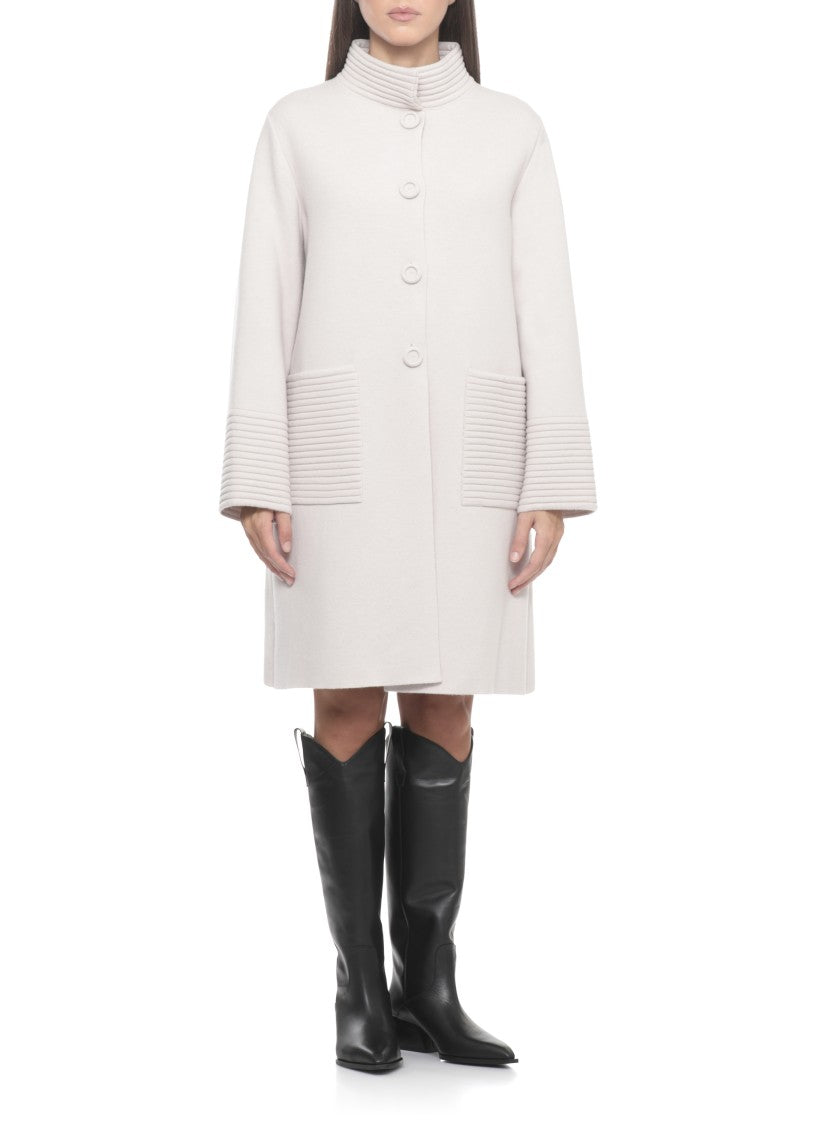 D. Exterior Beige Wool Coat