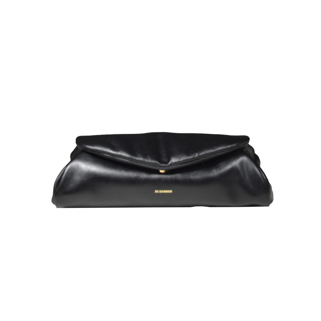 Jil Sander Cylindrical Padded Handbag In Brushed Black Bovine Leather