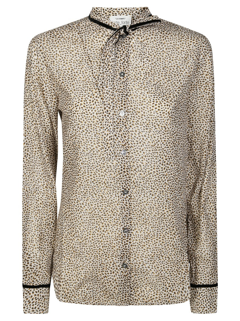 Forte Forte Delicate Voile Blouse With Leopard Print