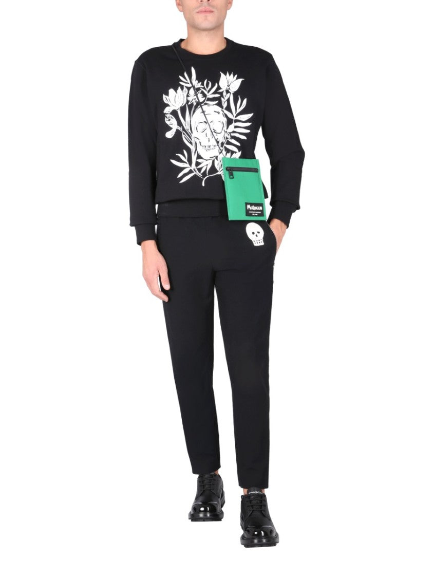 Alexander Mcqueen Jogging Pants With Embroidered Skull