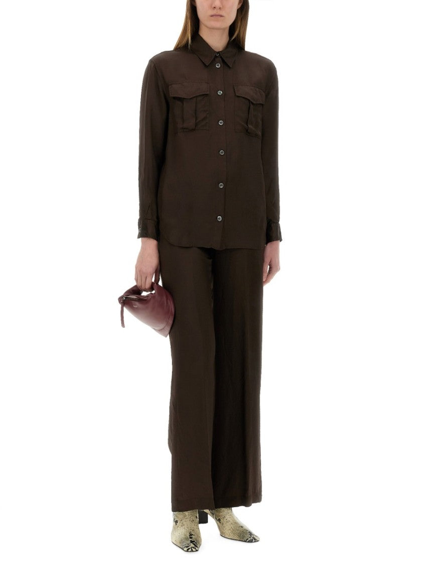 Aspesi Brown Relaxed-Fit Shirt With Classic Collar