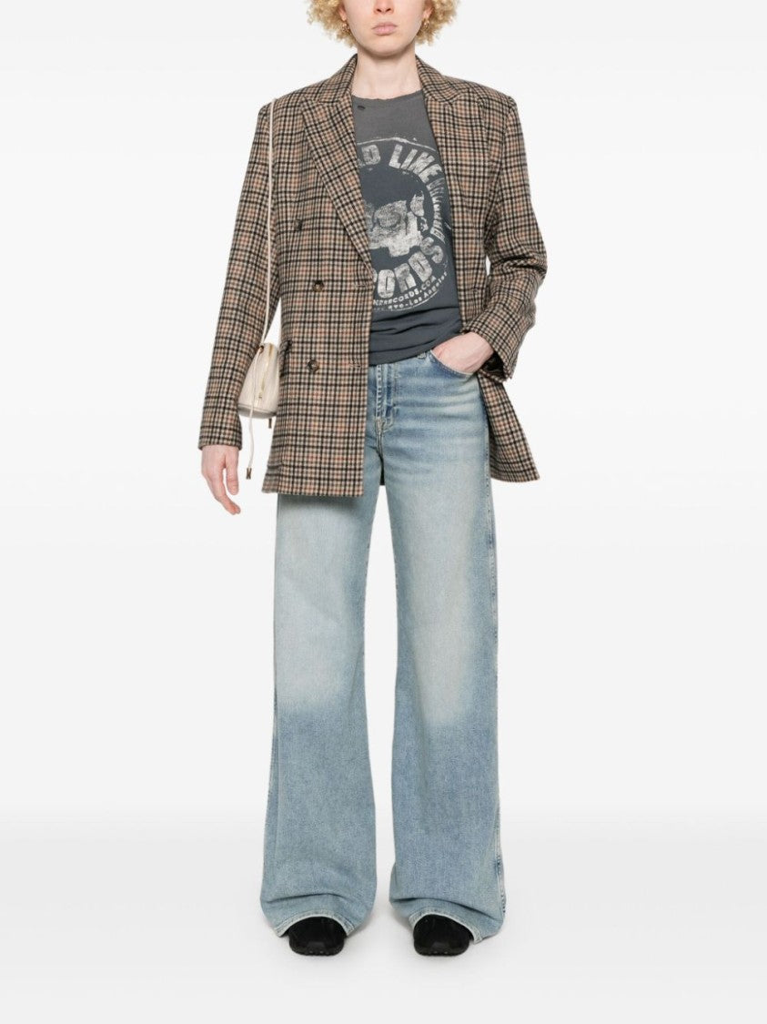 Seven Wide-Leg Light Blue Jeans With Classic Five-Pocket Design