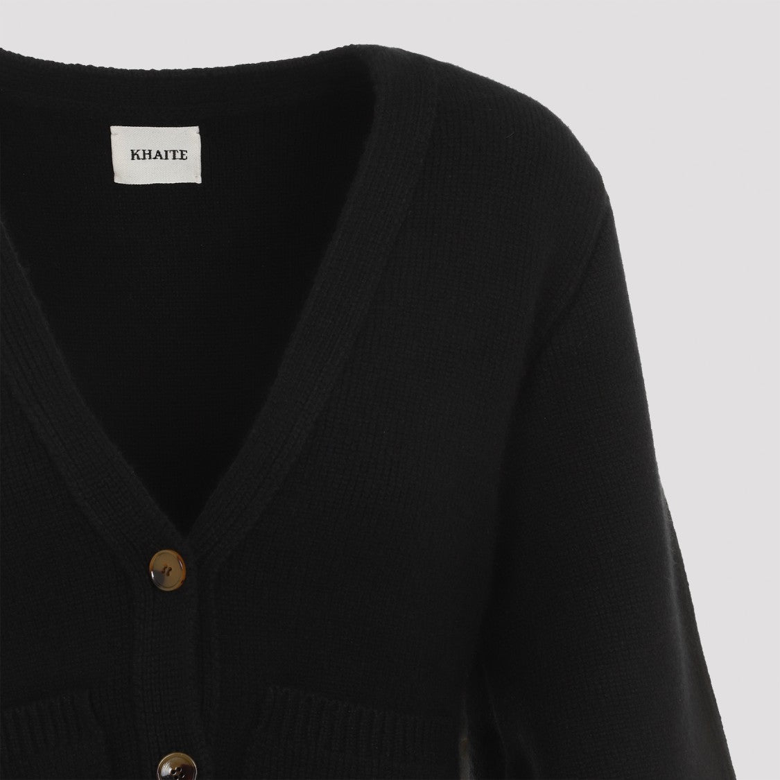 Khaite Scarlet Black Cashmere Cardigan