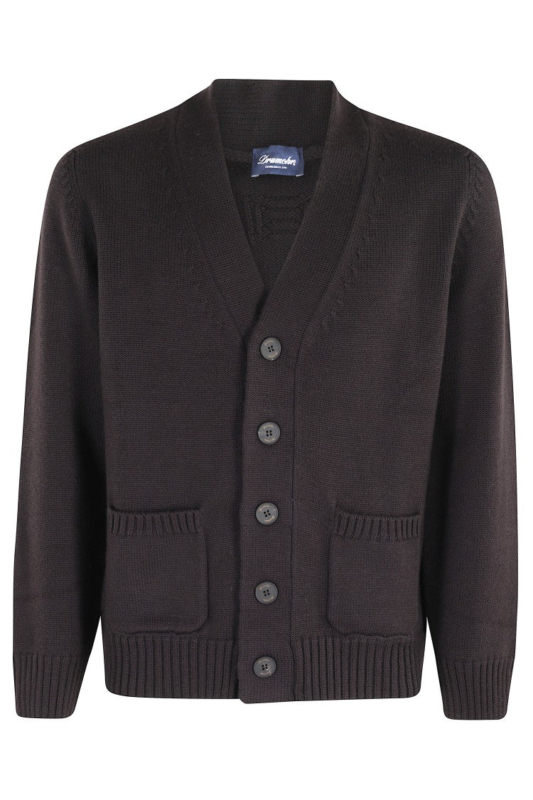 Drumohr Merino Wool Cardigan With Deep V-Neck