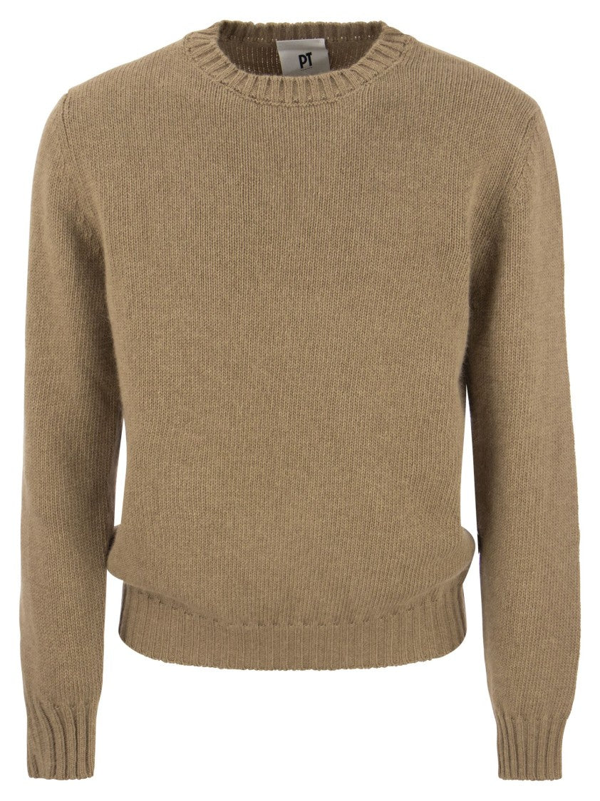 Pt Torino Crew-Neck Pullover In Wool And Angora Blend