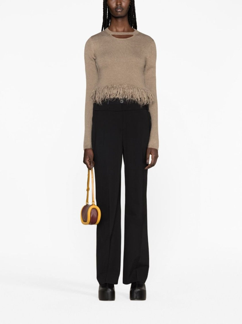 J. W. Anderson Fringed-Hem Cropped Knitwear Jumper