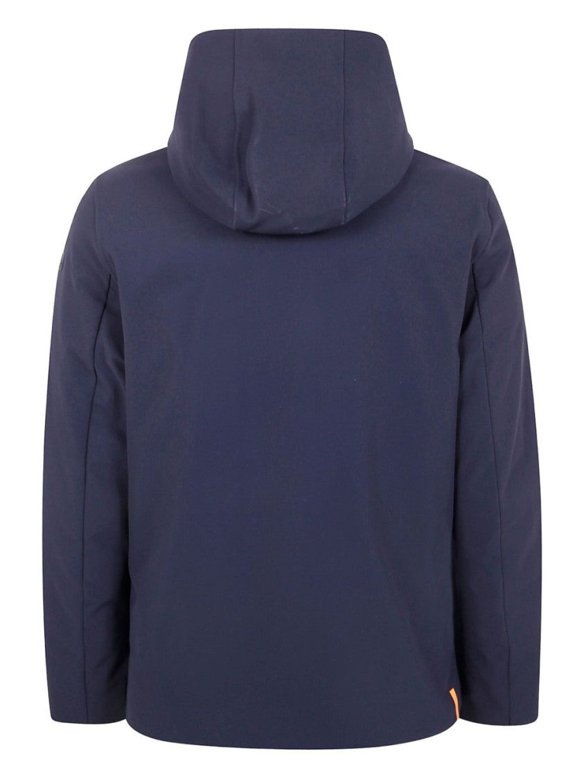 Rrd Minimalist Deep Blue Hooded Jacket With Zippered Pockets