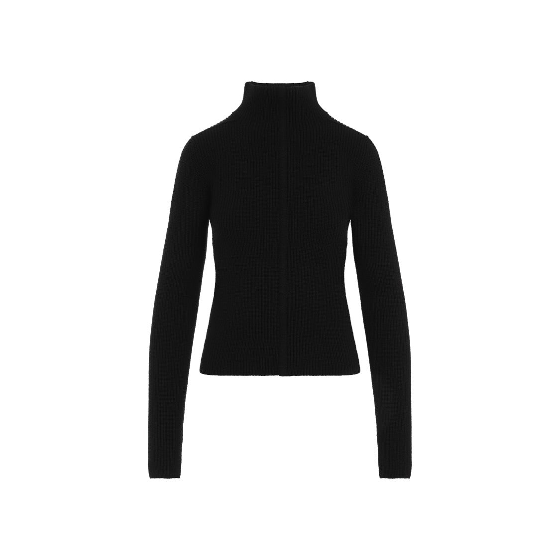 Rick Owens Fitted High Neck Sweater With Ribbed Texture