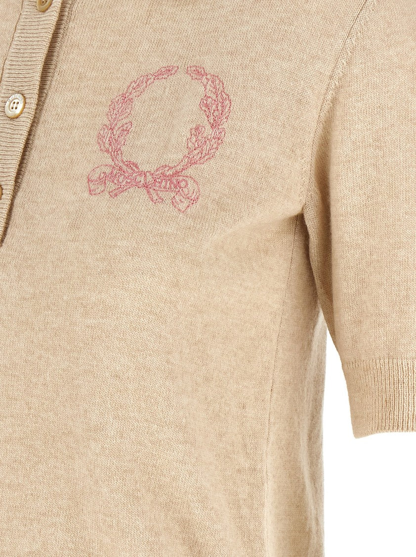 Moschino Polo Sweater With Front Button Closure