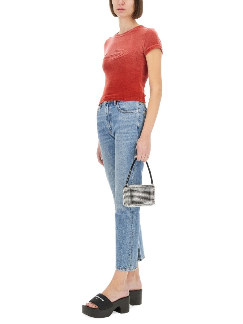 T By Alexander Wang Slim-Fit T-Shirt With Embossed Logo