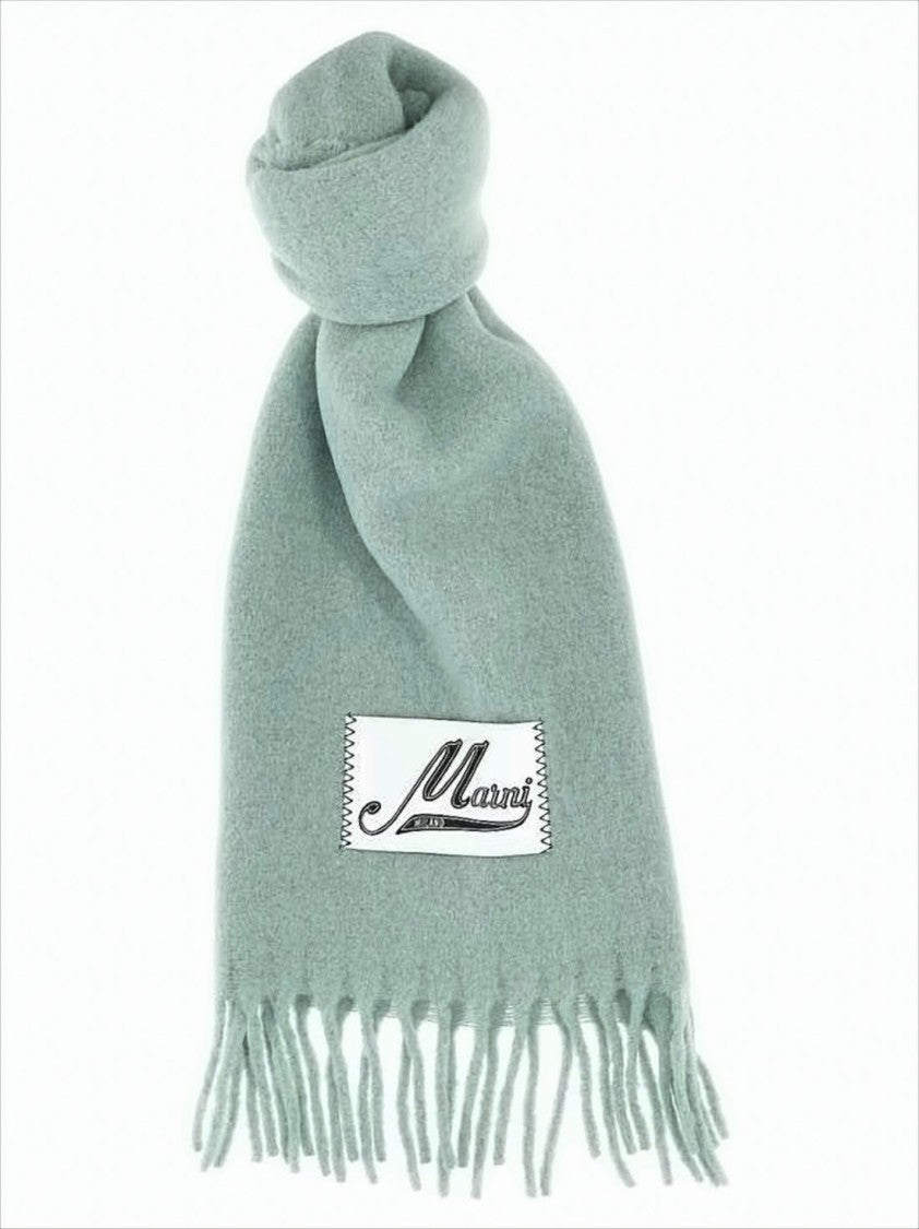 Marni Finely Woven Rectangular Scarf In Muted Pastel Green