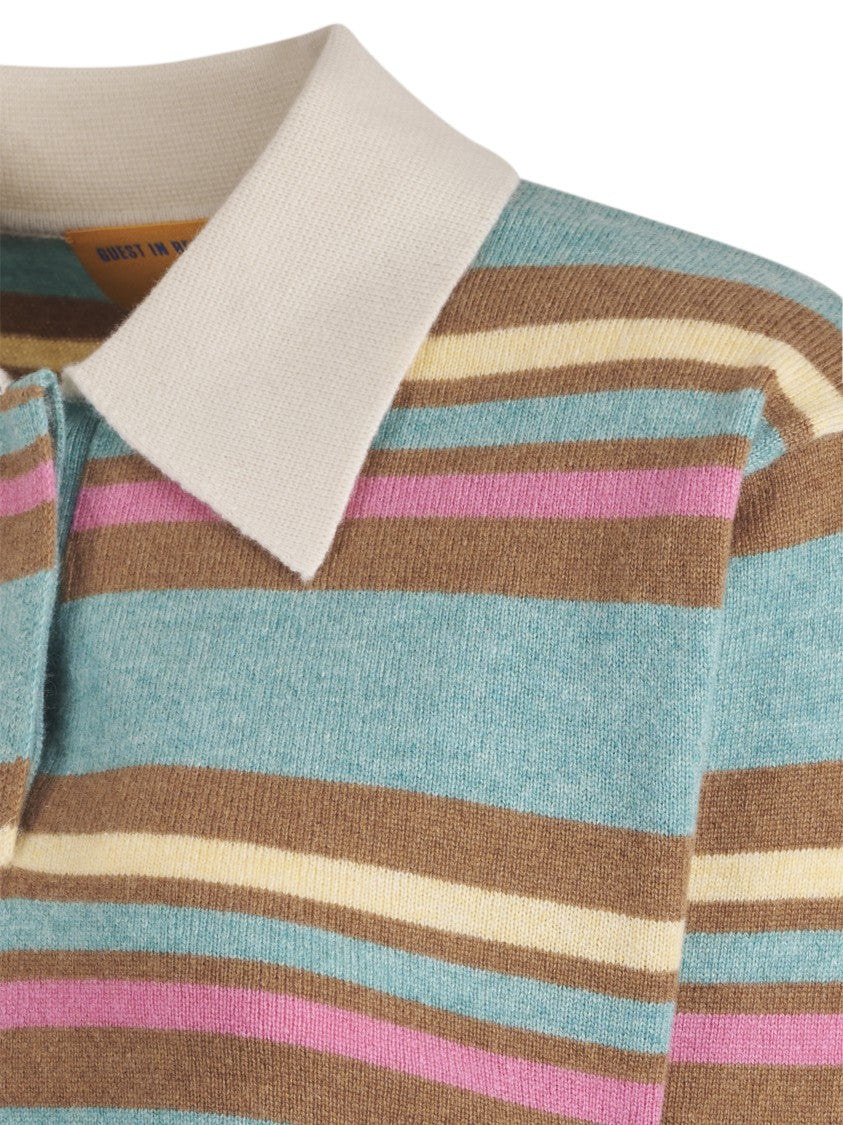Guest In Residence Cropped Rugby Stripe Sweater