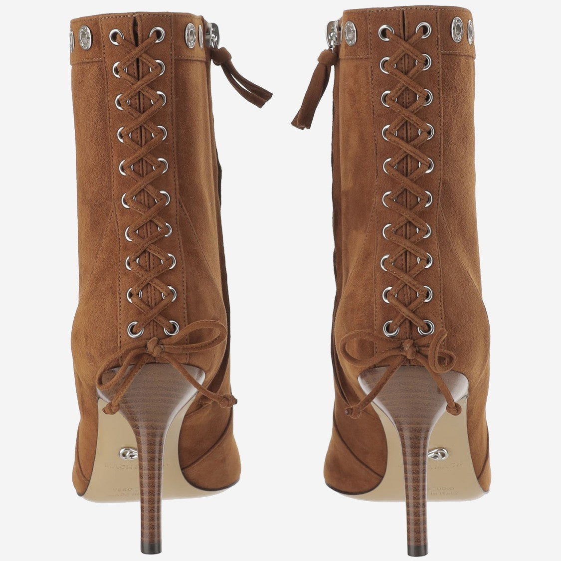 Mach & Mach Leather Boots With Triangle Toe