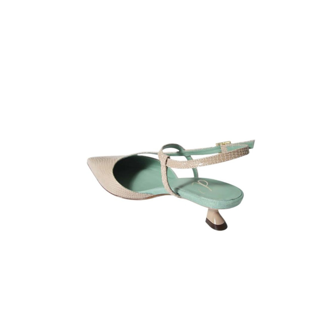 Paola D'arcano Pink Lizard Pumps With Kitten Heel