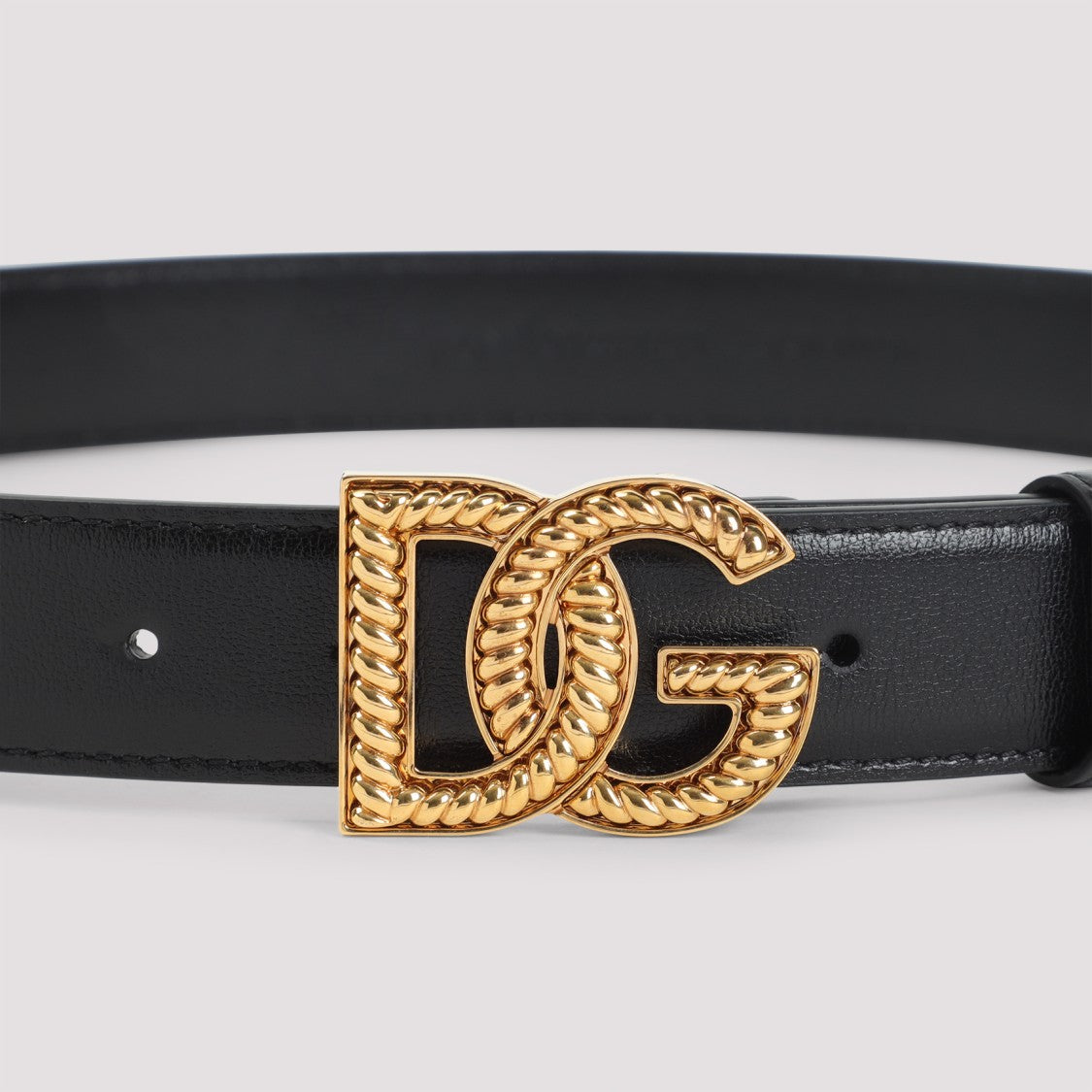 Dolce & Gabbana Black Calf Leather Belt