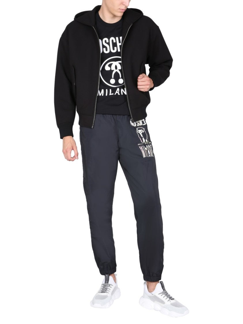 Moschino Hooded Jacket With Bold Logo Print