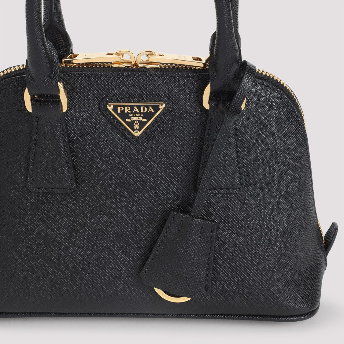 Prada Structured Black Calf Leather Handbag