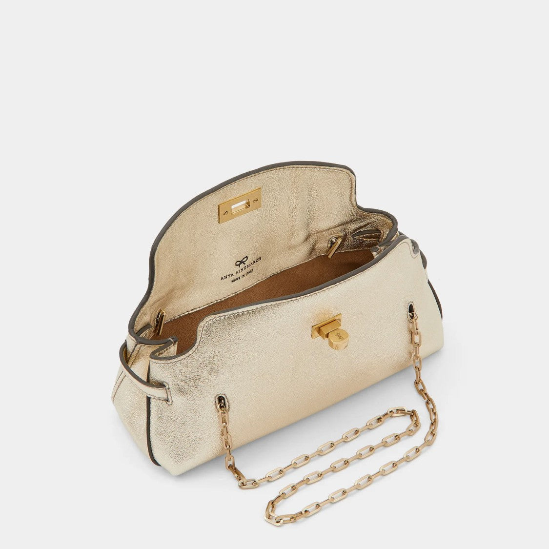Anya Hindmarch Mini Waverley Evening Bag In Metallic Nappa Leather