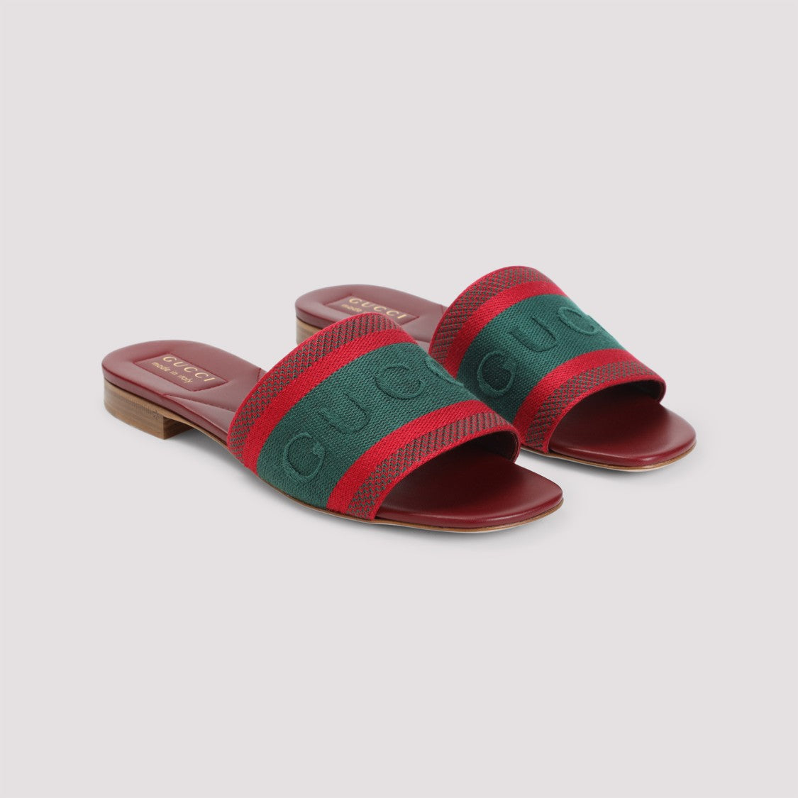 Gucci Open-Toe Red Leather Sandals