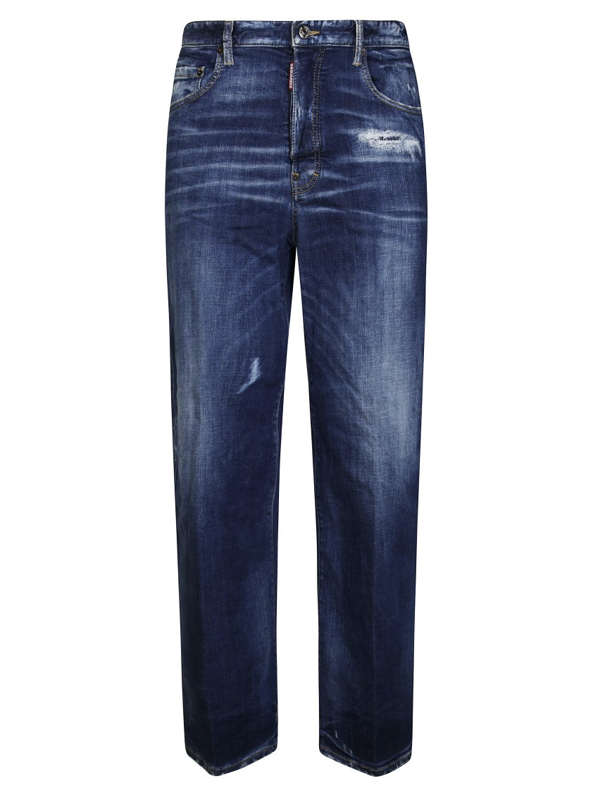 Dsquared2 Distressed Blue Relaxed-Fit Jeans