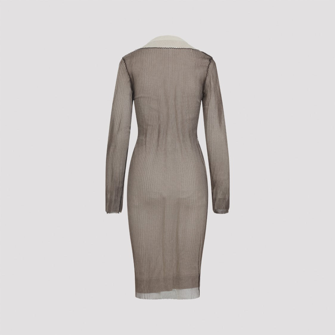 Mm6 By Maison Margiela Knee-Length Asymmetric Hem Cardigan With Ribbed Texture