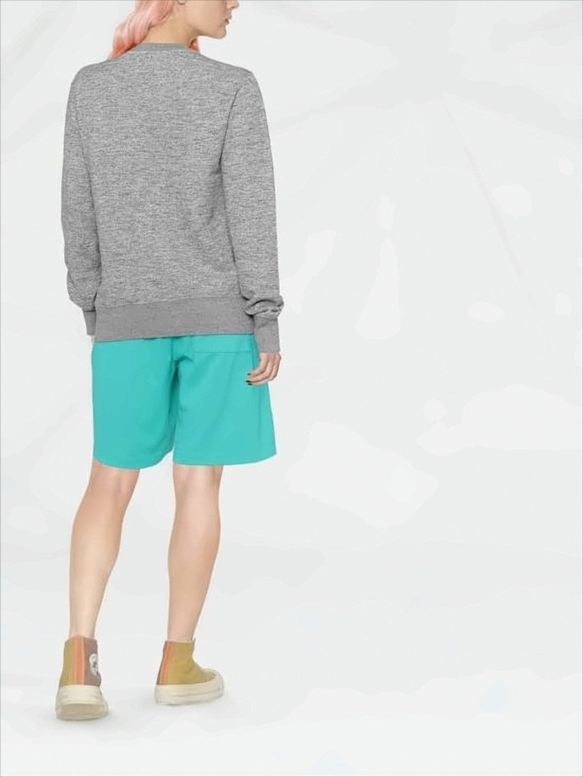 Golden Goose Heathered Grey Long-Sleeved Sweatshirt With Ribbed Detailing