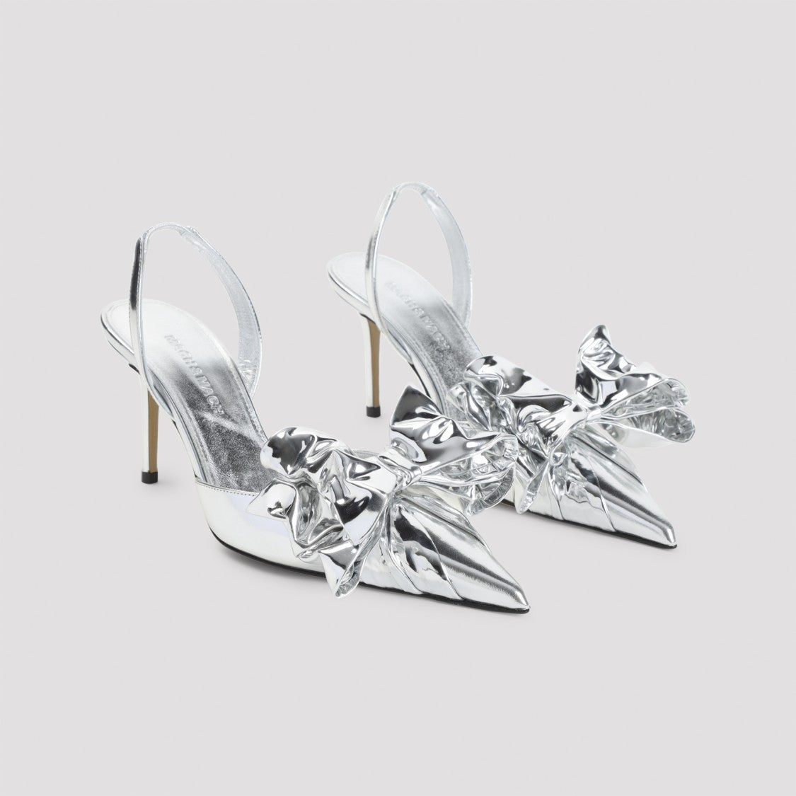 Mach & Mach Le Cadeau Silver Wrapped Leather Pumps