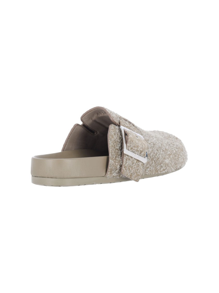 Loewe "Ease Buckle" Mules Green