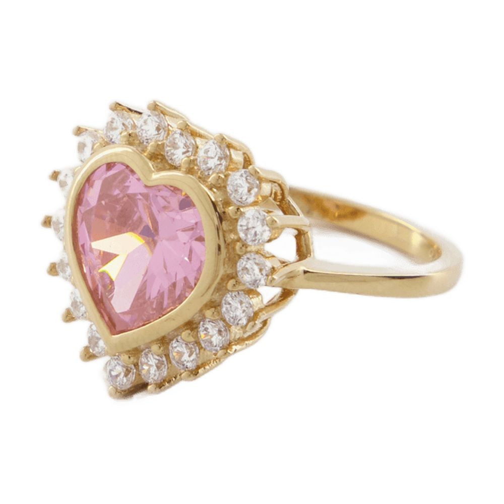 Numbering Rose/Gold Plated N-Dia Heart Ring 1