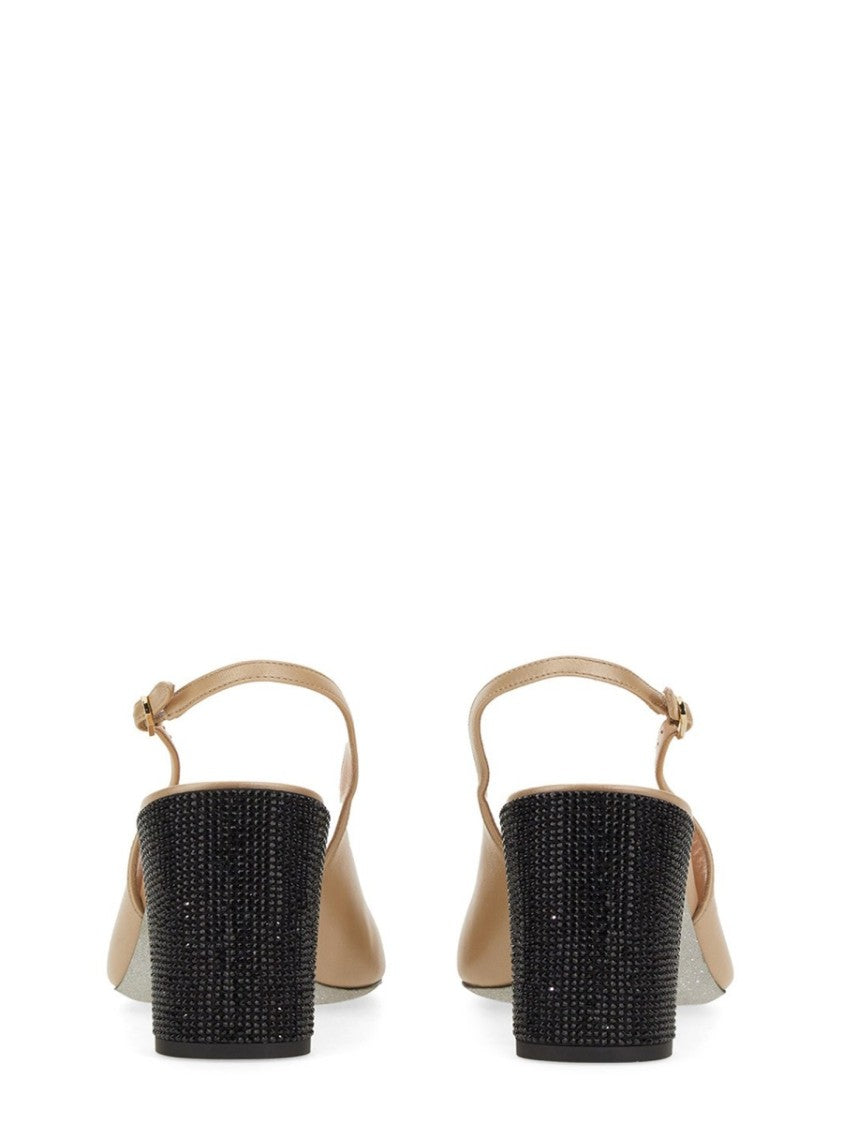 René Caovilla Rhinestone-Embellished Slingback Shoes