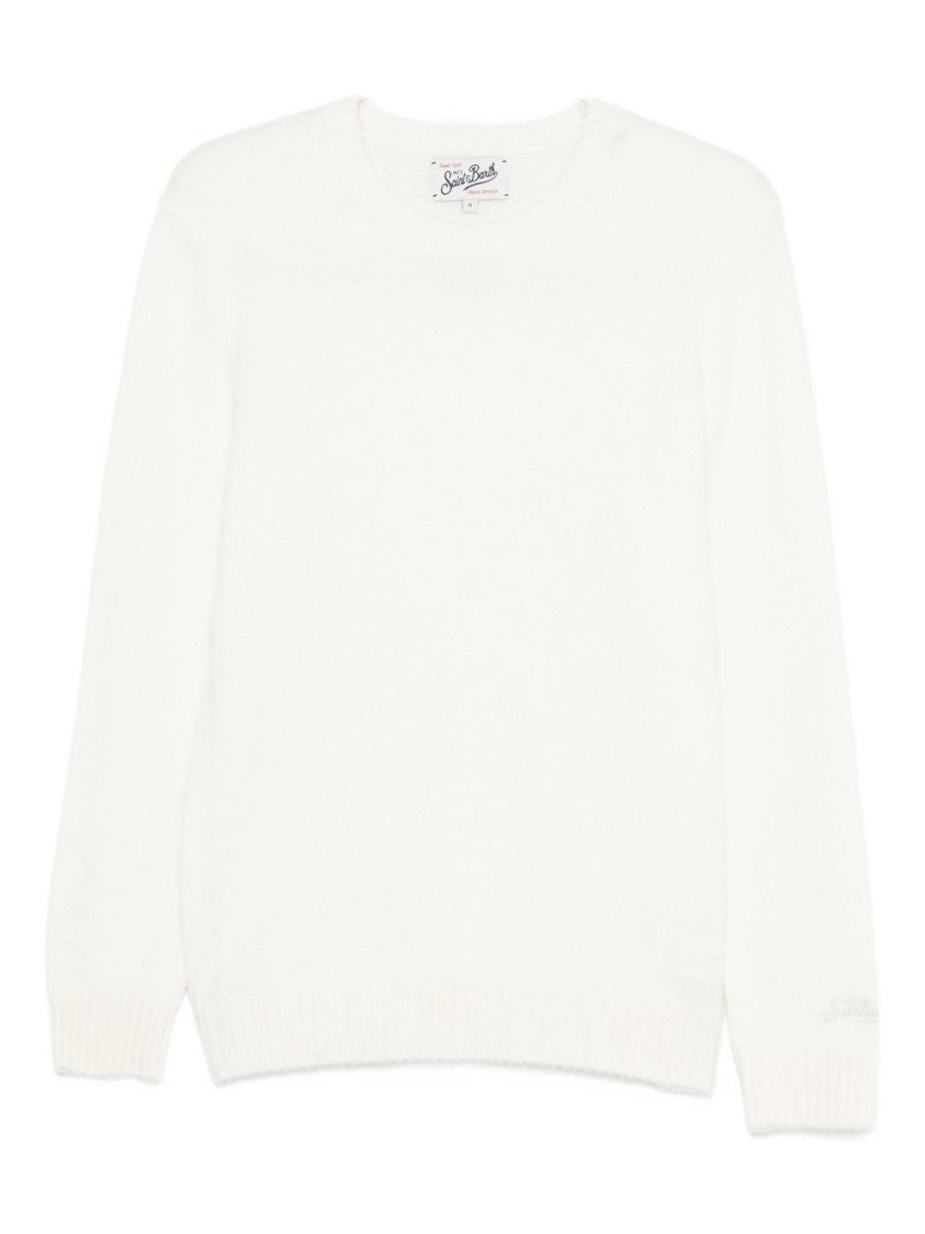 Mc2 Saint Barth Light Grey Sweater With Crew Neckline