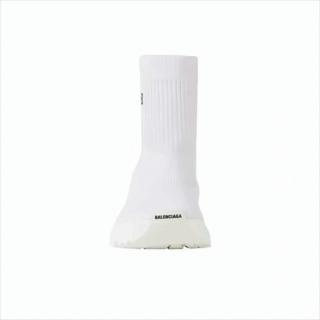 Balenciaga Sock-Style White Sneakers With High Ribbed Ankle Collar And Chunky Sole