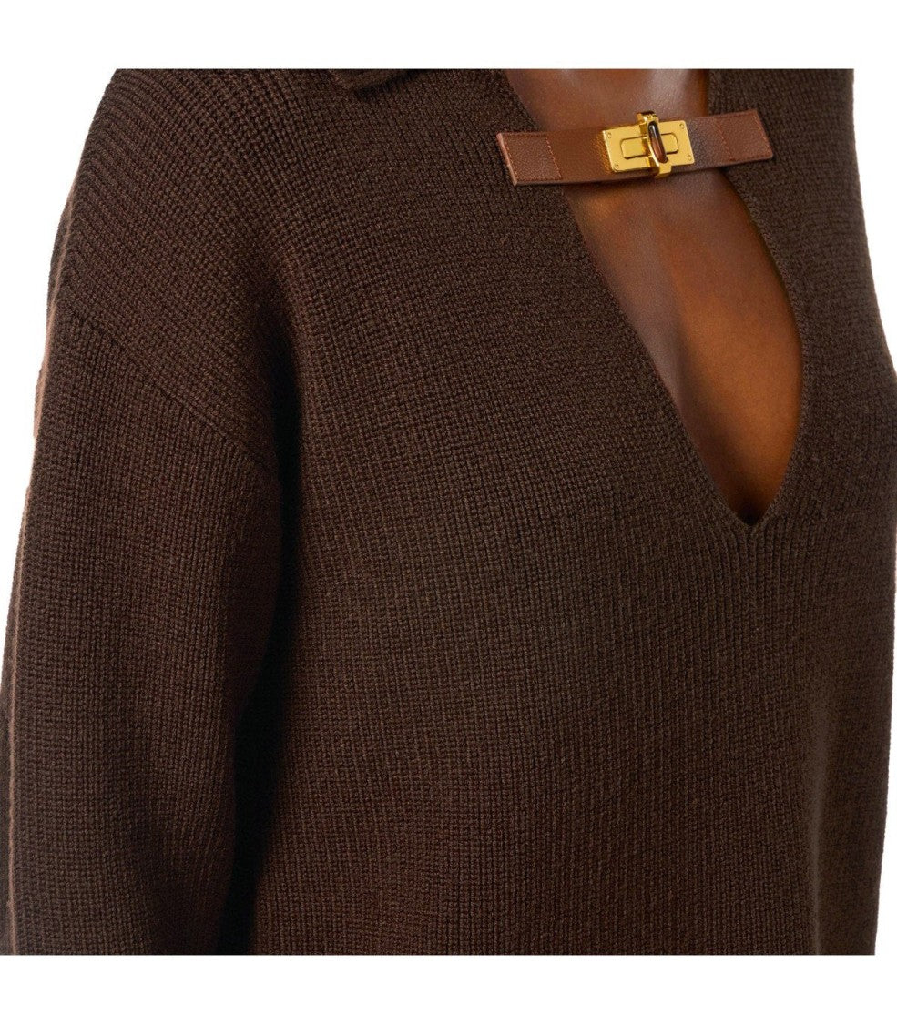 Elisabetta Franchi Coffee Polo Sweater