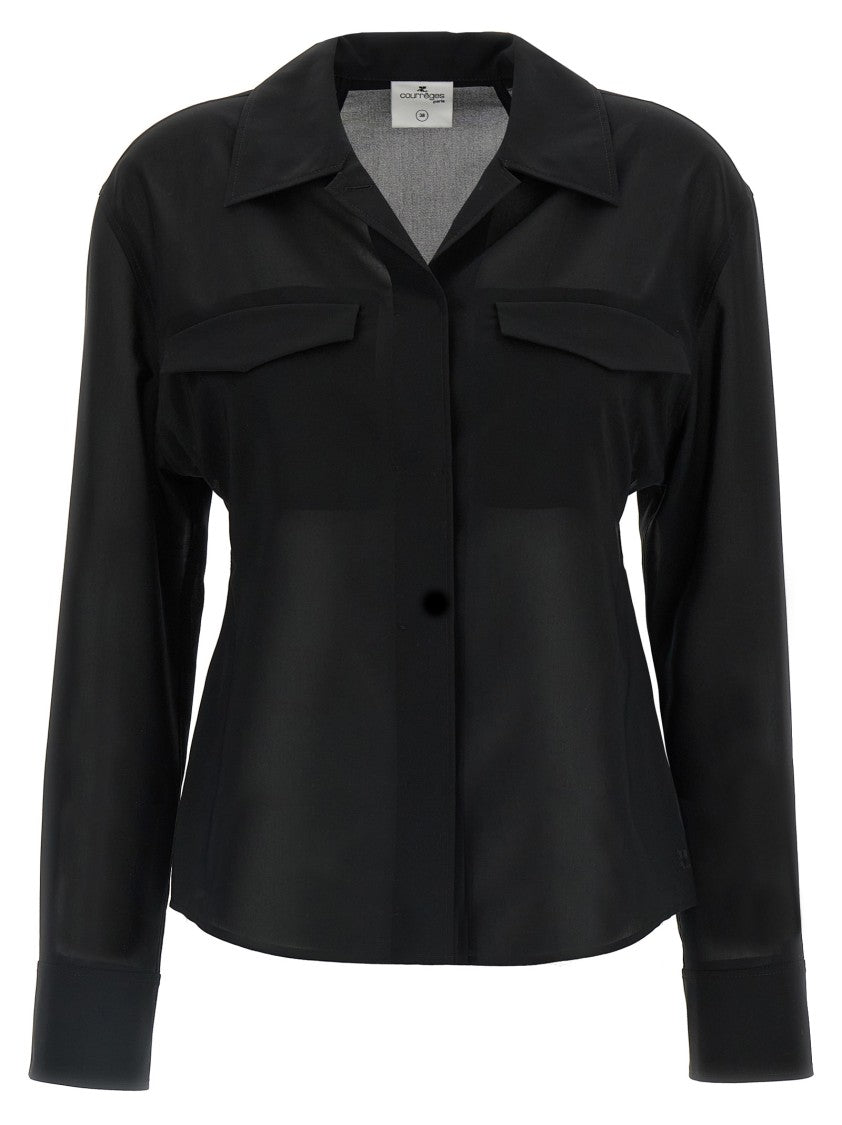 Courrèges Semi-Transparent Pocket Shirt With Modern Silhouette