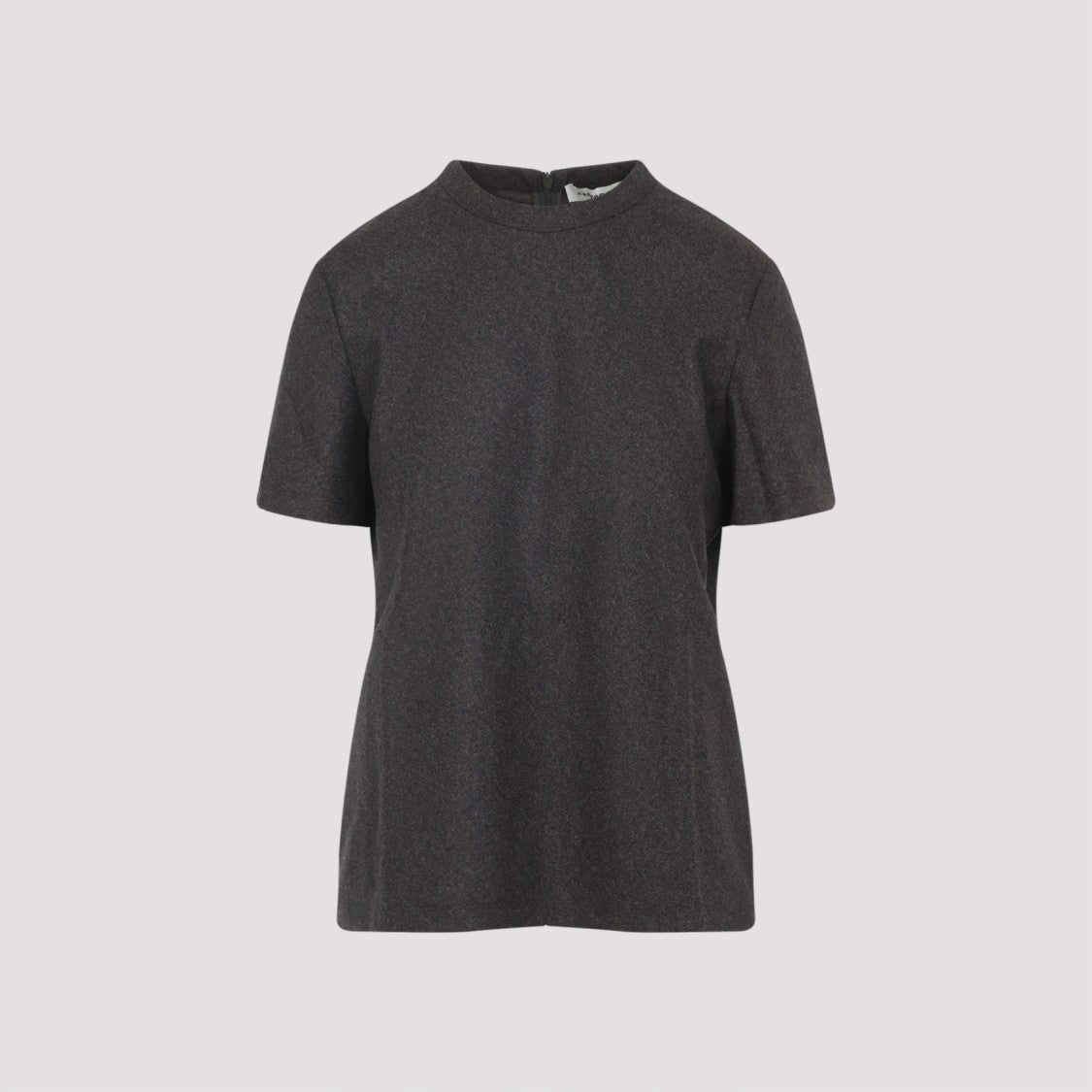 Carven Fitted Brown Virgin Wool T-Shirt