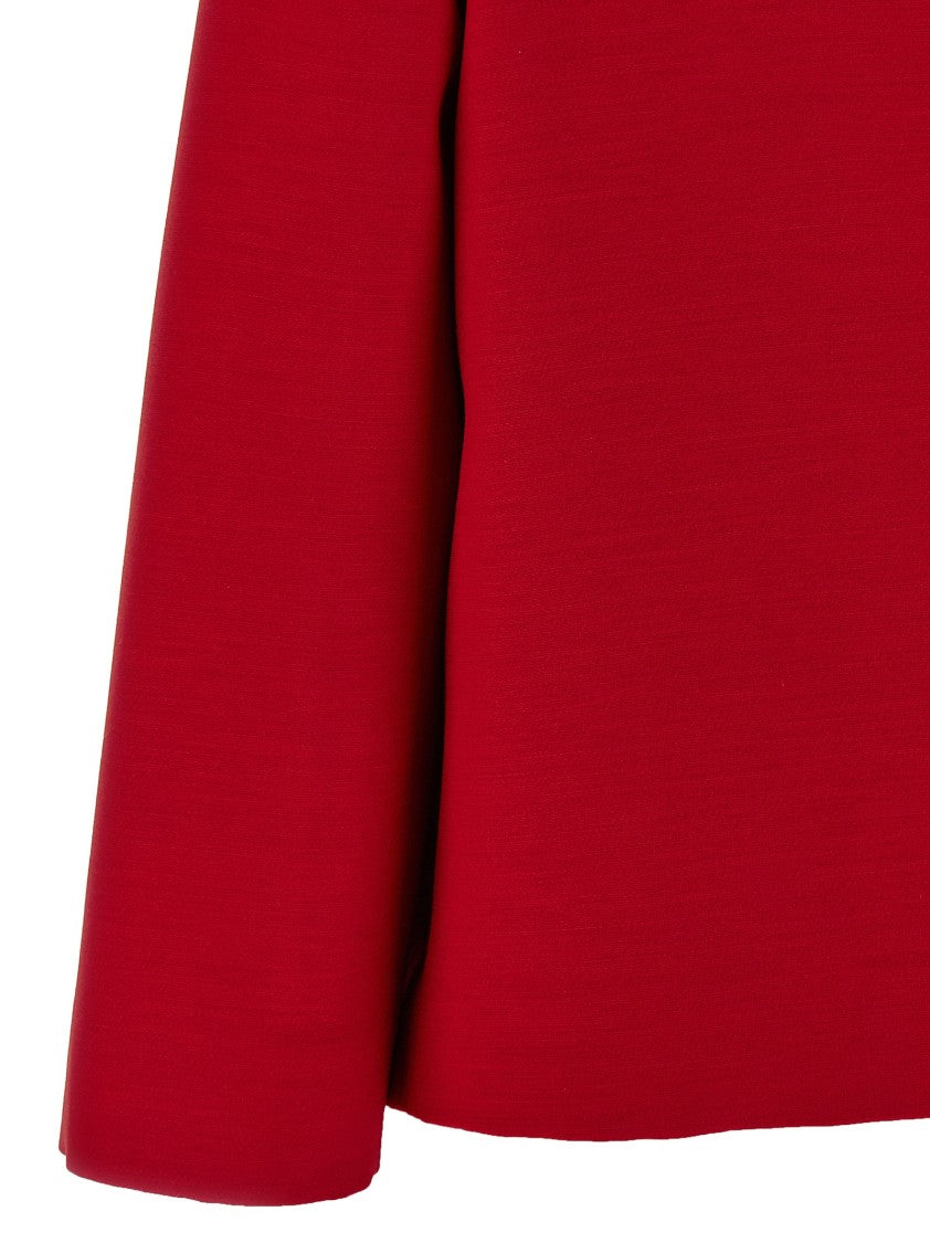 Valentino Garavani Crepe Couture Blazer With Rhinestone Heart Detail