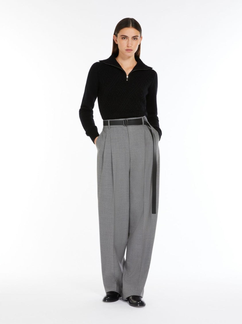 Max Mara Cashmere-Blend Black Jumper With High Neck