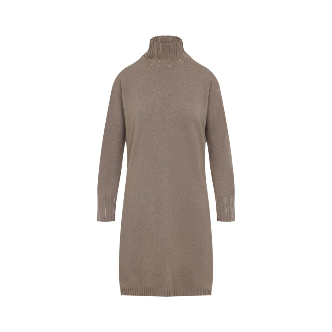 Fabiana Filippi Cortex Brown Virgin Wool Knit Midi Dress