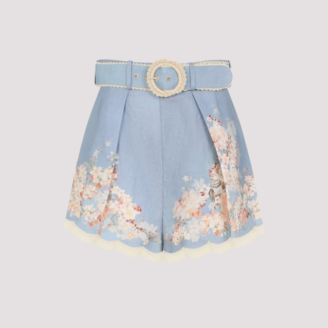 Zimmermann Relaxed Fit Linen Bermudas With Decorative Buckle