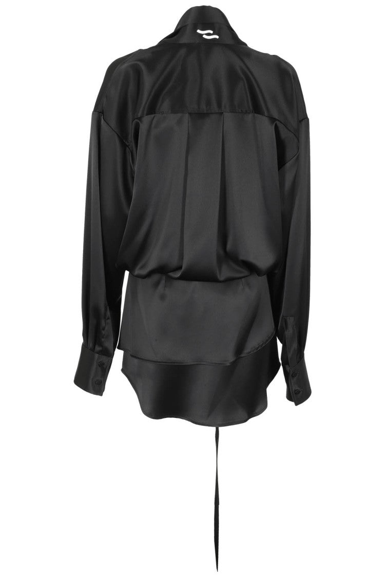 Ssheena Ssheena Black Chemisier Dress With Hidden Button Closure