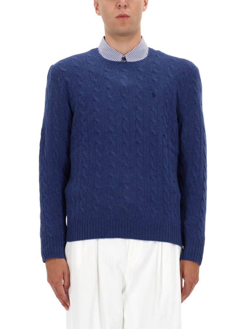Polo Ralph Lauren Cable-Knit Sweater In Rich Blue Tone