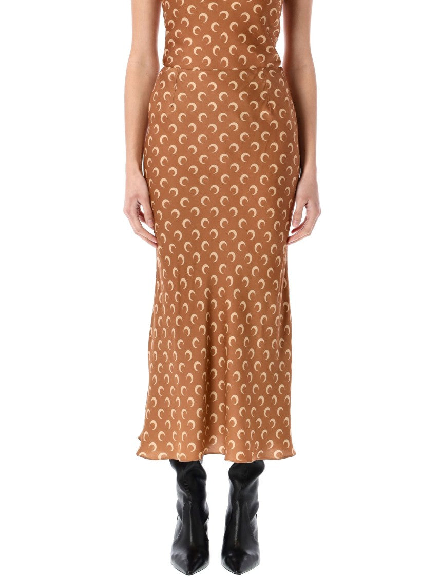 Marine Serre Satin Midi Skirt