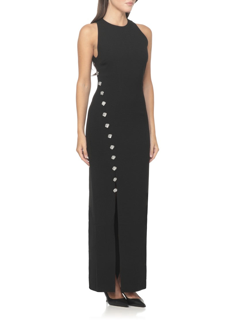 Rotate Sleeveless Crepe Evening Dress With Rear Zip