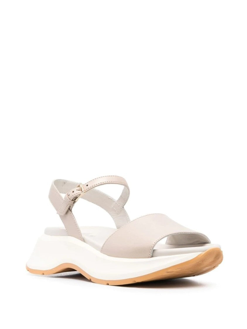 Hogan Open-Design Leather Sandals With Adjustable Ankle Strap