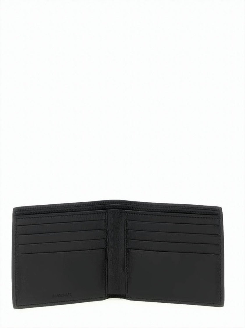 Balenciaga Textured Leather Bifold Wallet With Embossed Logo