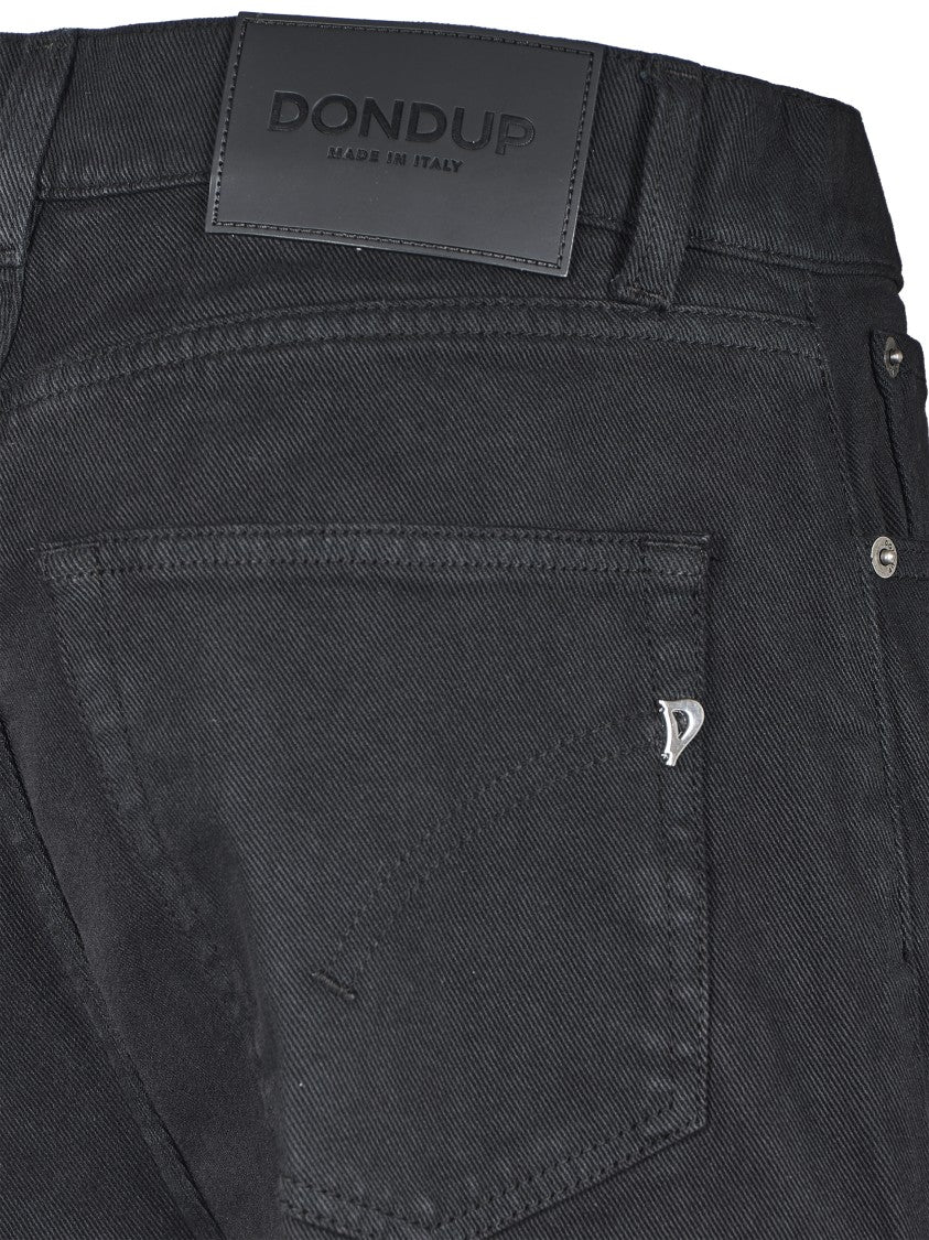 Dondup High-Waisted Black Wide-Leg Trousers